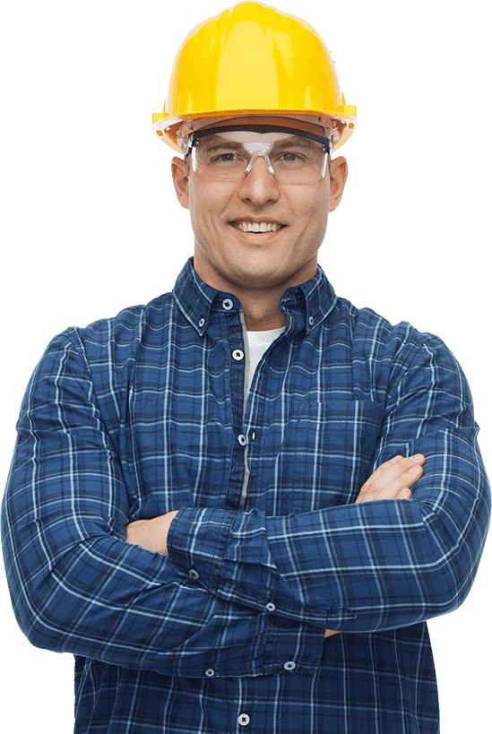 Smiling contractor with arms crossed
